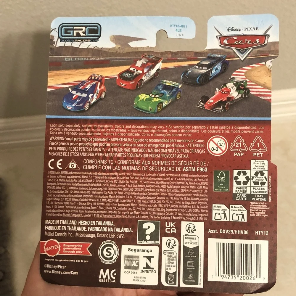 Pixar Cars Raoul Caroule Toy Car - Blue and Red